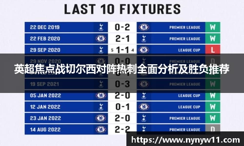 英超焦点战切尔西对阵热刺全面分析及胜负推荐